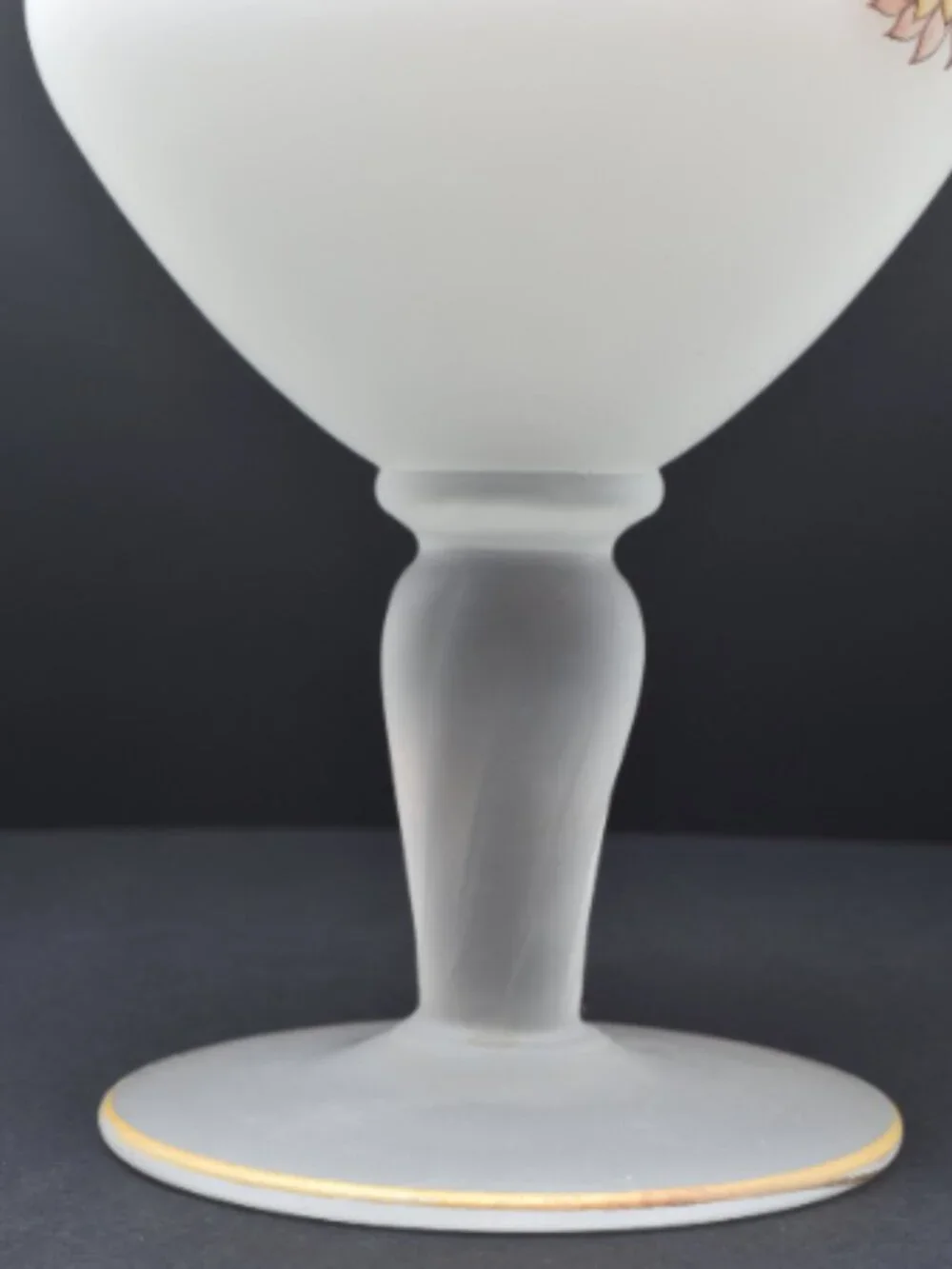 Vintage Frosted White Glass Vase with Boho Accents, 1960-1970s